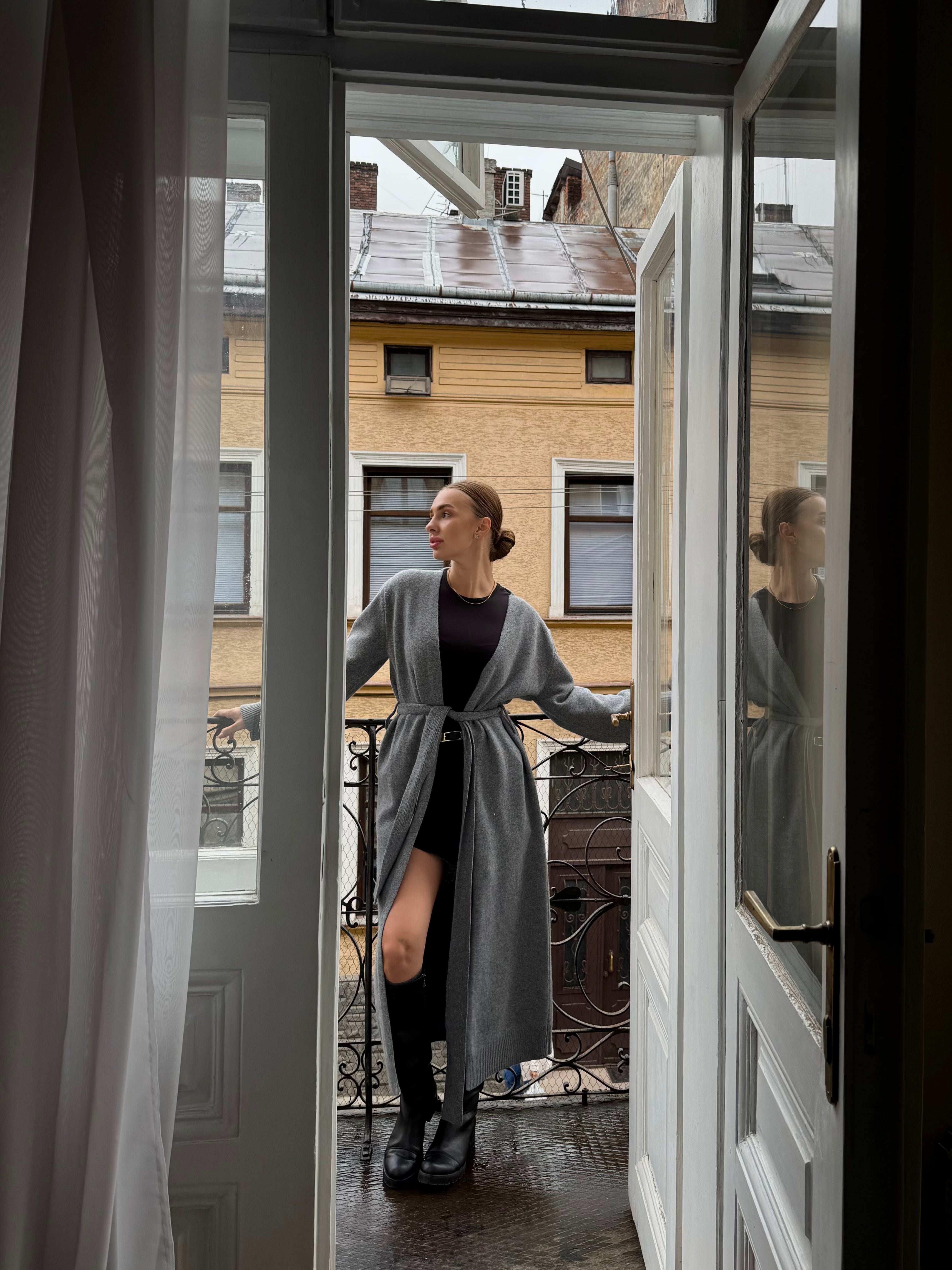 ВʼЯЗАНИЙ КАРДИГАН MERIN МАКСІ ТАУП