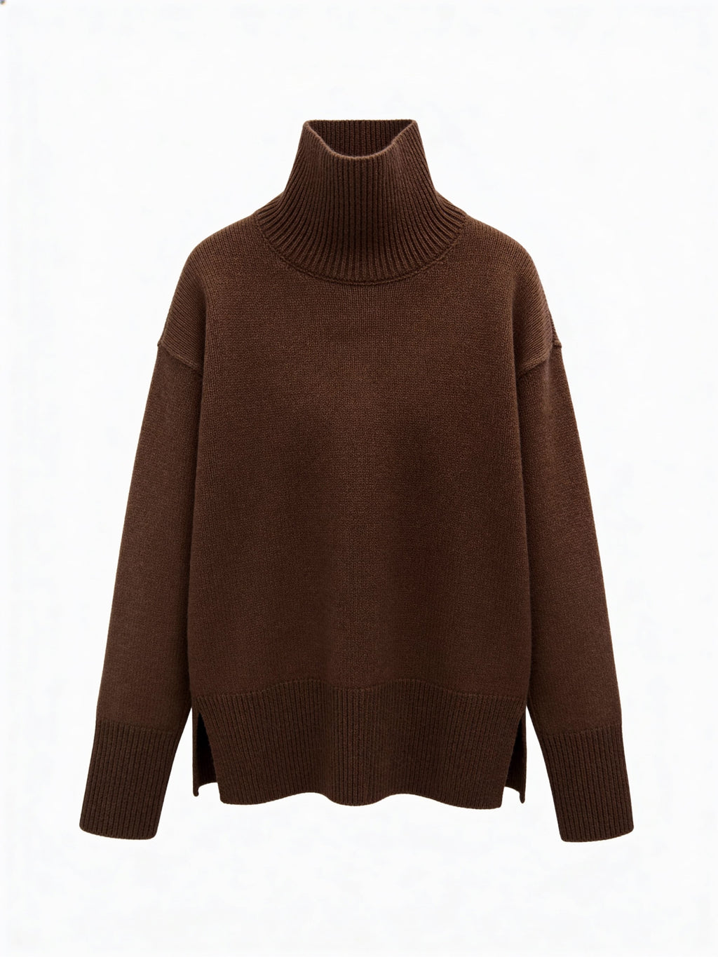 ВʼЯЗАНИЙ СВЕТР З КОМІРОМ MERIN КОЛЬОРУ CHOCO