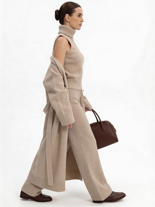 ВʼЯЗАНИЙ КАРДИГАН  MERIN MAXI КОЛЬОРУ BEIGE